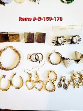 12 Pair of Pierced Earrings, items # B-159-170, . wt. 118 grams.